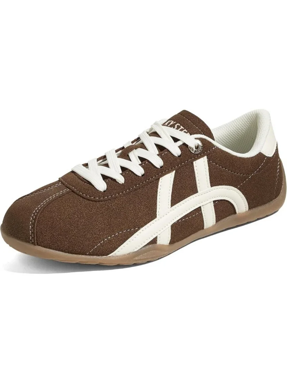 Women's Dark Brown Lightweight Trendy Fashion Thin Sole Walking Stylish Sneakers